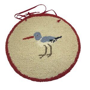 Beautiful Vintage Handmade Bird Wall rug 15"